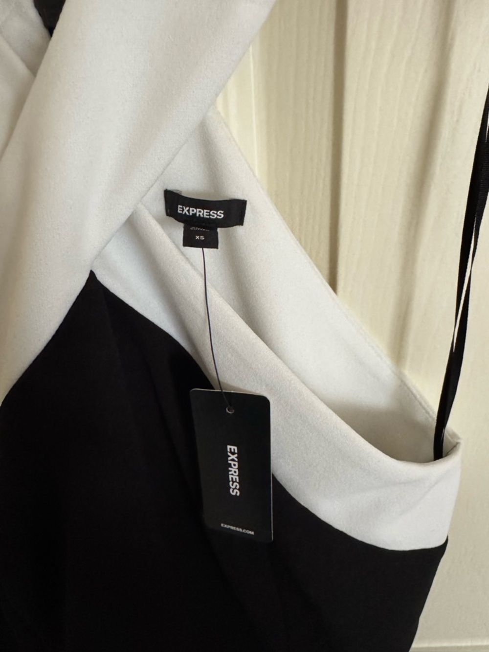 Express Black and White Halter Midi Dress - Picture 6 of 6